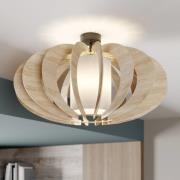 Loftlampe Modern A L med trælameller Ø 60 cm