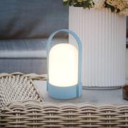 LED-batteridrevet bordlampe ASA, duveblå, højde 15,5 cm, IP44