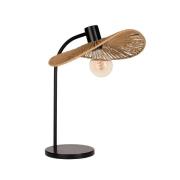 Bordlampe Siruela, brun, højde 47 cm, papirreb, E27