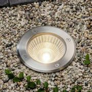 Arcchio LED-indbygget gulvspot Thentos, Ø 12 cm, 60°, nikkel, IP67