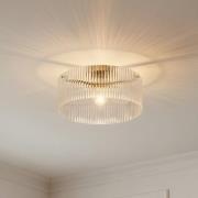 Lucande loftlampe Meritt, messing/klar, Ø 40 cm, glas