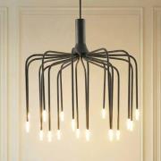 Lucande LED-hængelampe Ariadne, Ø57 cm, mat sort, 20-armet