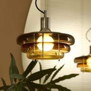 MARKET SET Hængelampe Sunset Ø 28 cm, ravfarvet, glas, E27