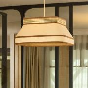 MARKET SET Hængelampe Square, 48 x 48 cm, creme, tekstil, E27