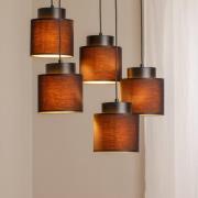 Pendellampe Soho cylindrisk rund 5 lyskilder sort/guld