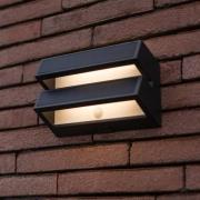 Udendørs LED-væglampe til vægmontering BARLO, mørkegrå, 21 cm, med sen...