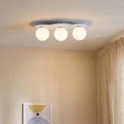 Loftlampe Cloud, blå, 3 lyskilder, glas, længde 51 cm, G9