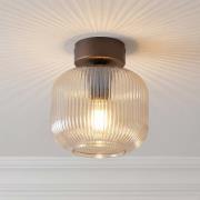 Loftlampe Salvia, brun/cognac, glas, Ø 15 cm, E14