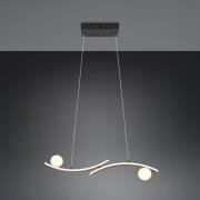 LED-hængelampe Napoli, sort mat, længde 82 cm, metal