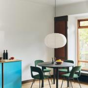 HAY lampeskærm Ellipse, hvid, papir/bambus, Ø70 cm