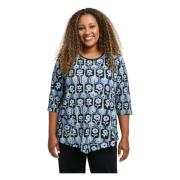 Celeste - Grøn Blomstret Oversize Bluse