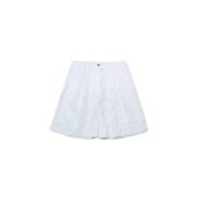 Lace flared Bermuda shorts