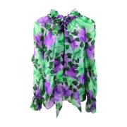 Blomsterfantasi Chiffon Bluse