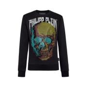 LS Skull Sort Sweatshirt med Signaturdesign