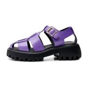 Posey Skinnende Læder Sandal - Violet