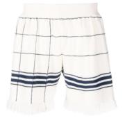 Frynset Grid Afslappede Shorts