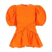 Orange Poplin Faith Top