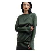 Silkebluse i Army Green