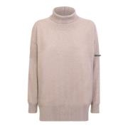 Hyggelig Beige Højhalset Sweater