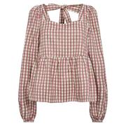 Cecilia LS Bluse, Army Raspberry Check