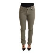 Ermanno Scervino Green Low Waist Skinny Slim Bukse Bomuld Jeans