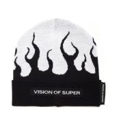 BEANIE WITH WHITE FLAMES