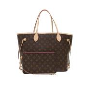 Brugt Brunt Lærred Louis Vuitton Neverfull Tote Taske