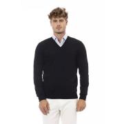 Sort Uld V-Hals Sweater