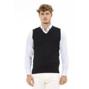 Sort Viskose V-hals Vest