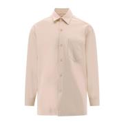 Beige SS23 Broderet Logo Skjorte