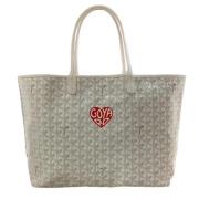 Brugt Hvid Læder Goyard Tote