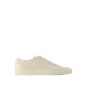 Beige Læder Lave Sneakers