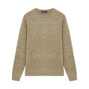 Taupe Uld-Nylon-Alpaca-Blandingsstrik