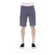 Blå Cargo Shorts med Lynlås og Knappelukning