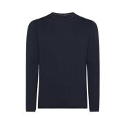 Moderne langærmet sweater i mørkeblå