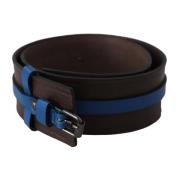 Brown Thin Blue Line Leather Buckle Belt