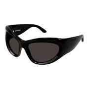 Balenciaga bold wrap around black sunglasses