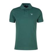 Tartan Pique Polo Shirt Green Gables-S