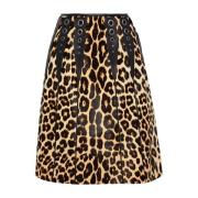 Leopard print nederdel