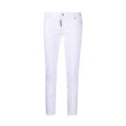 Slim-Fit Hvide Denim Bomuld Bukser