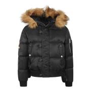 Sort Puff Mini Parka Frakker