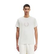 Hvid Laurel Wreath Grafisk T-shirt