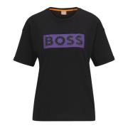 Slim Fit Bomuld T-Shirt med Dekoreret Logo