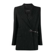 Stribet enkeltknap blazer