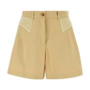 Cremefarvede bomuld bermuda shorts