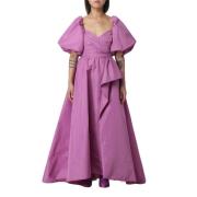 Statement Balloon Sleeve Flared Dress