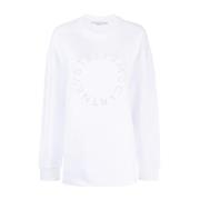 Hvid Rhinestone Logo Sweatshirt