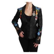 Sort Krystal Brokade Blazer Jakke