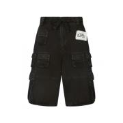 Røgfarvede Cargo Denim Shorts