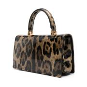 Leopard-print Crossbody Taske, Brun